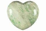 Polished Green Grossular Garnet Heart - Oregon #311957-1